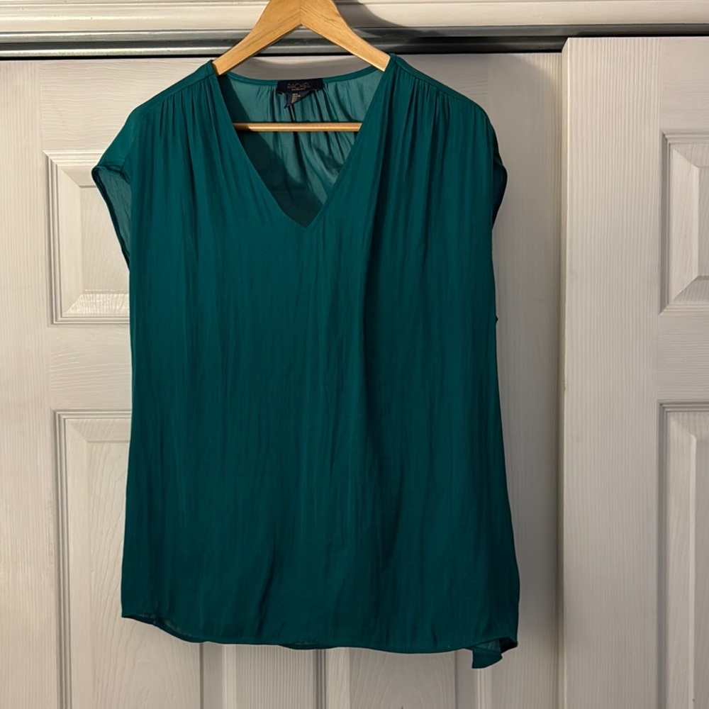 RACHEL Rachel Roy Teal V-Neck Blouse